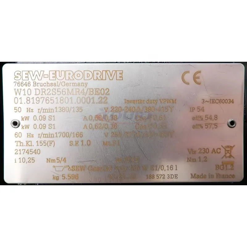 for SEW EURODRIVE W10 DR2S56MR - Geared Motor 评论和价格